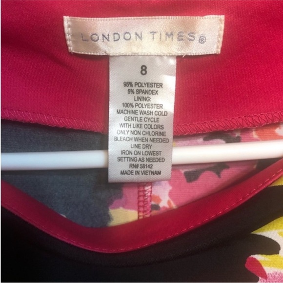 LONDON TIMES Bright And Colorful FLORAL Dress Size 8 - Picture 3 of 12